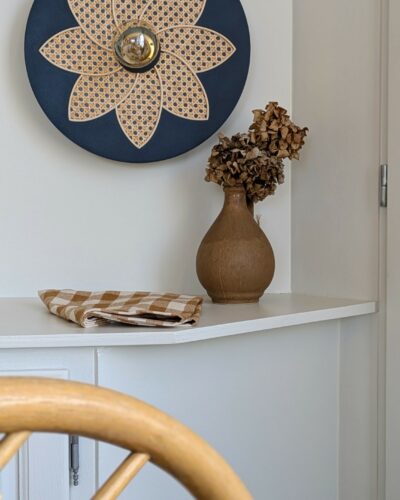 luminaire fleur bois cannage rotin