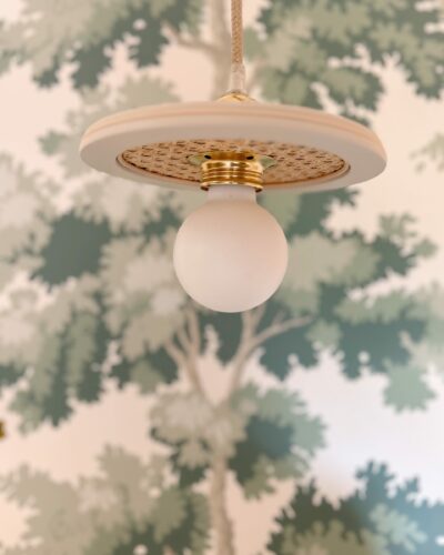 luminaire bois cannage rotin suspension