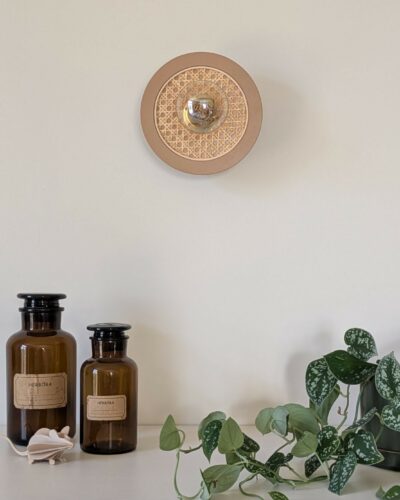 Luminaire cannage bois rotin artisanal