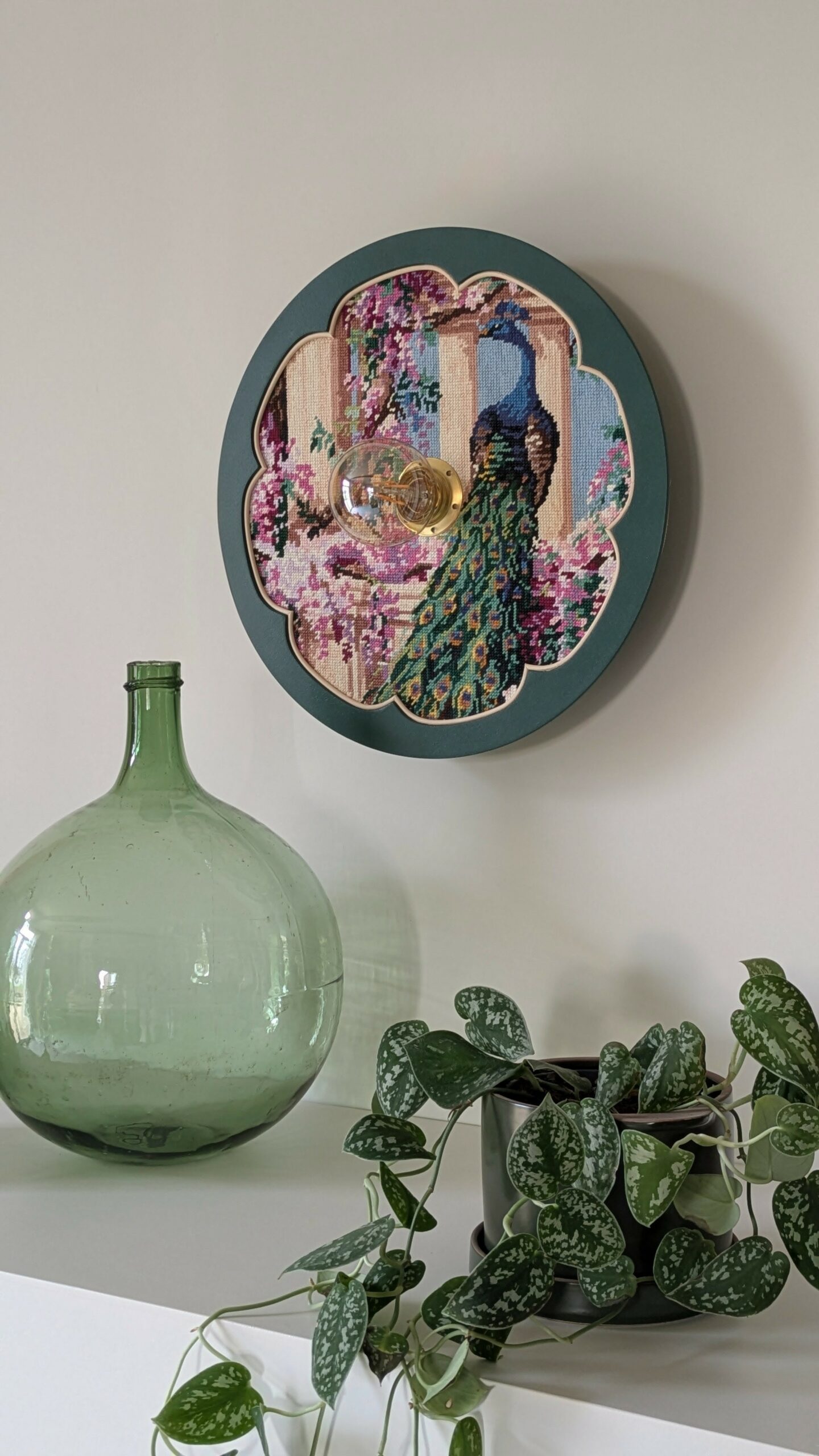 luminaire unique original canevas bois rotin