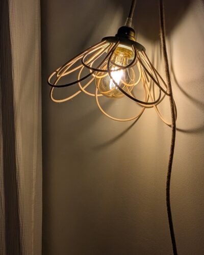 luminaire fleur rotin suspension ou baladeuse vert