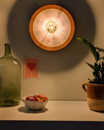 luminaire artisanal rayures crevette