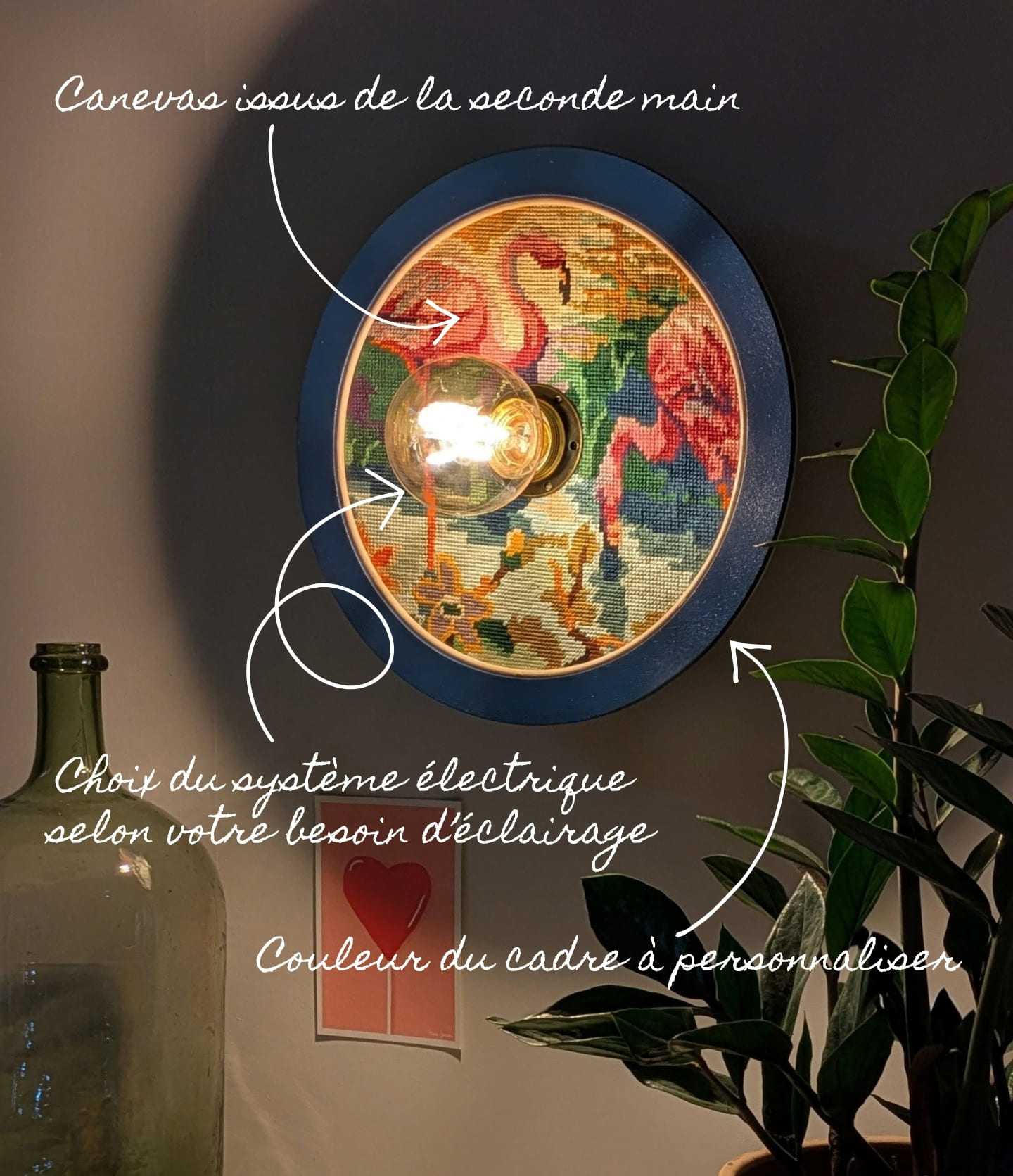luminaire abat-jour en canevas chiné luminaire abat-jour en canevas chiné
